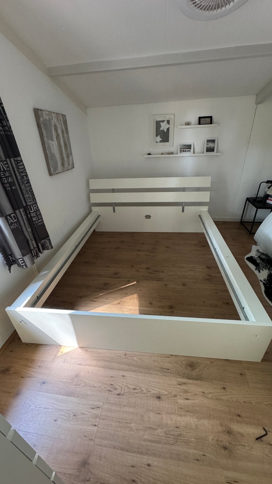 IKEA Bedombouw 160x200 cm - Wit, Huis en Inrichting, Slaapkamer | Bedden, Ophalen, Gebruikt, Wit, Tweepersoons