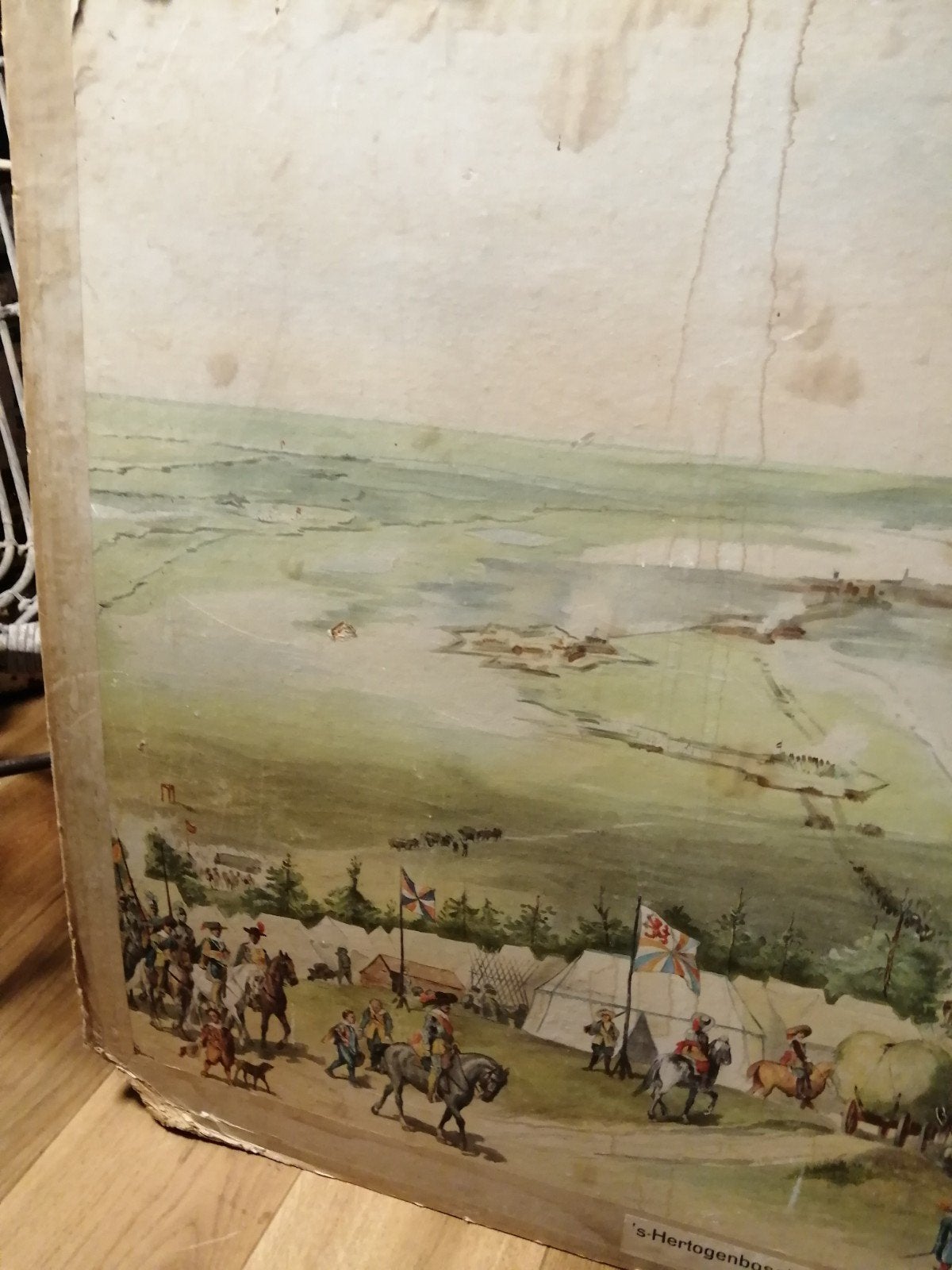 Prachtige oude schoolplaat den bosch geleefde staat 105x80cm, Antiek en Kunst, Ophalen of Verzenden