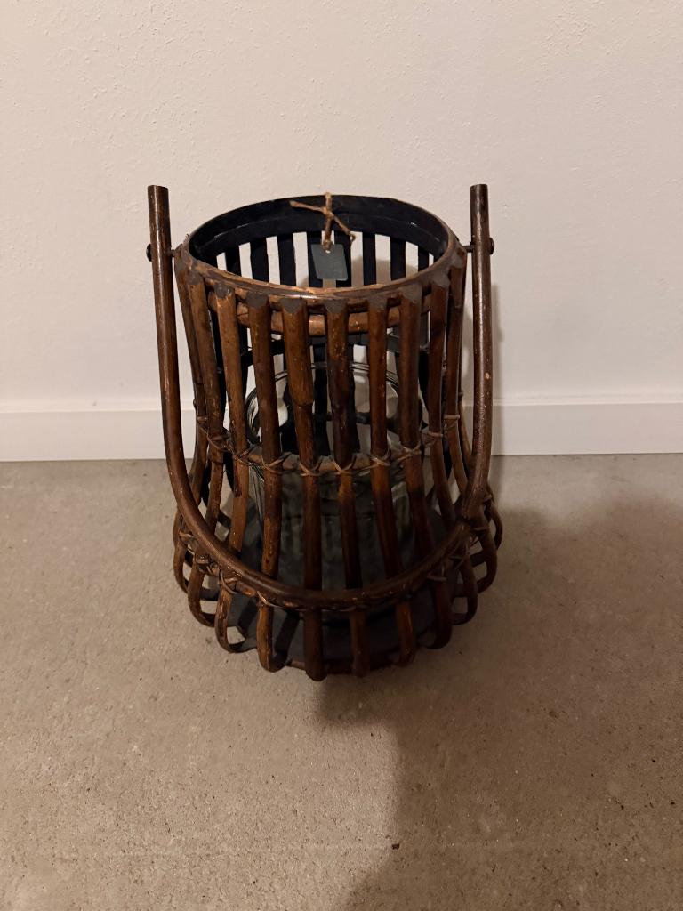 Rotan lamp met kaars (niet inclusief), Ophalen, Zo goed als nieuw