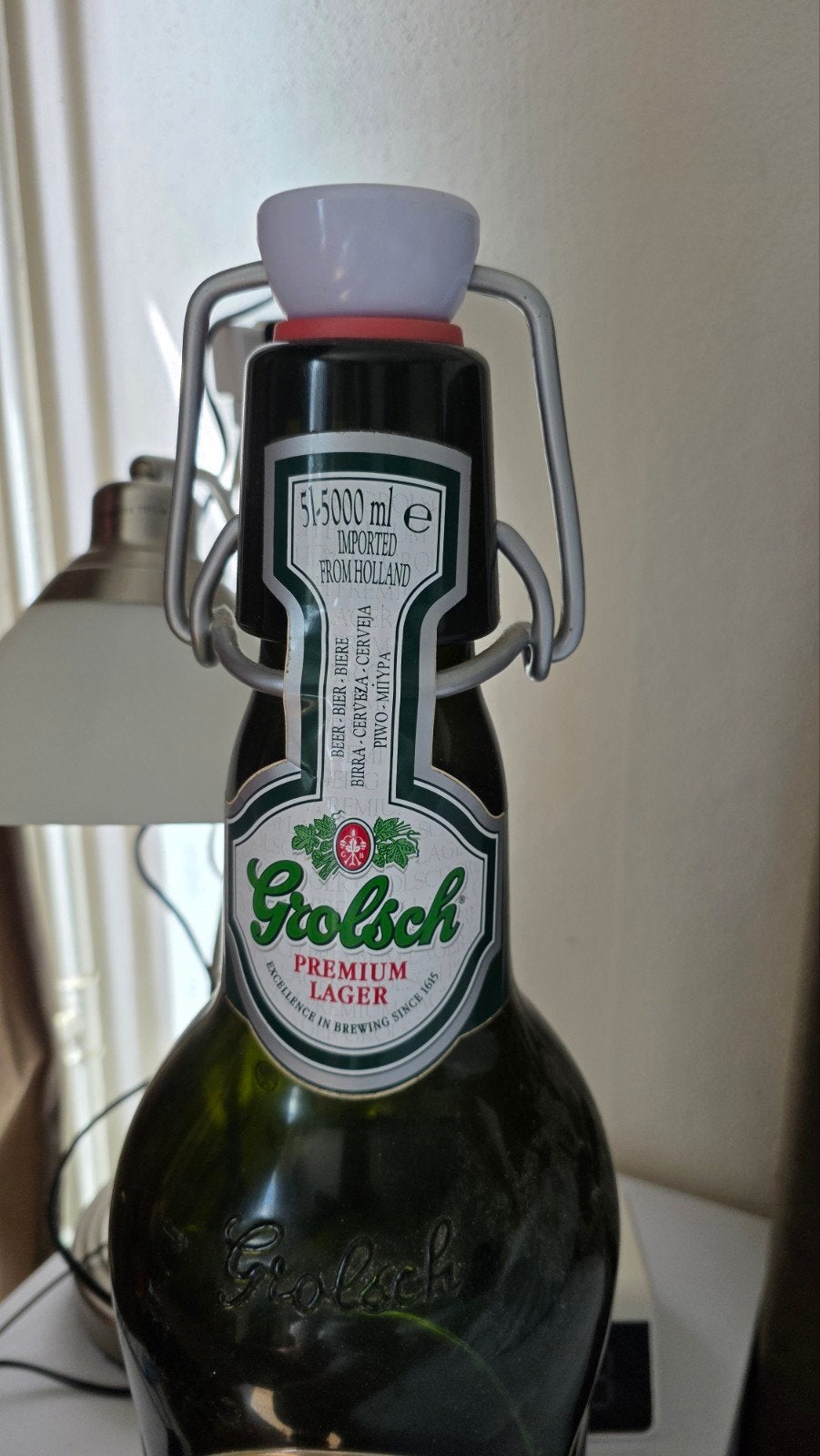 Grolsch Klokfles met Verlichting en Klokje, Ophalen of Verzenden, Gebruikt, Overige typen, Grolsch