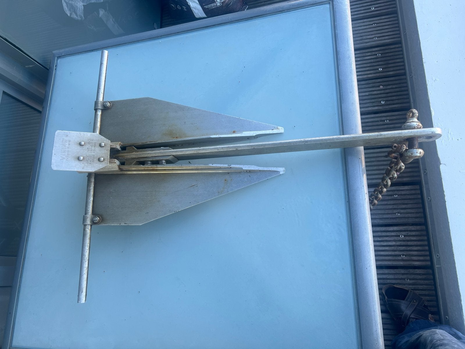 Aluminium anker met ketting en touw - Viking Size 30, Ophalen, Gebruikt, Overige typen