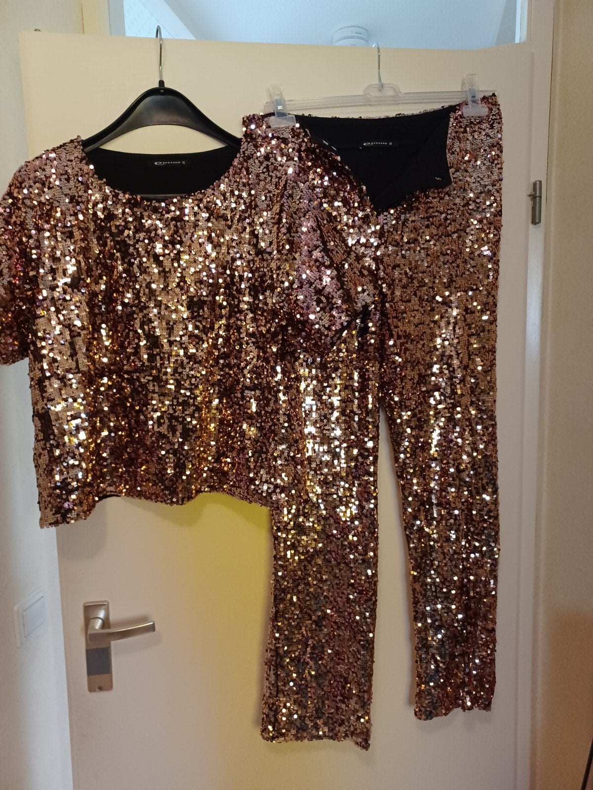 Expresso glitterpak met hesje (maat 42) en broek (maat 38), Maat 38/40 (M), Overige typen, Expresso, Ophalen of Verzenden