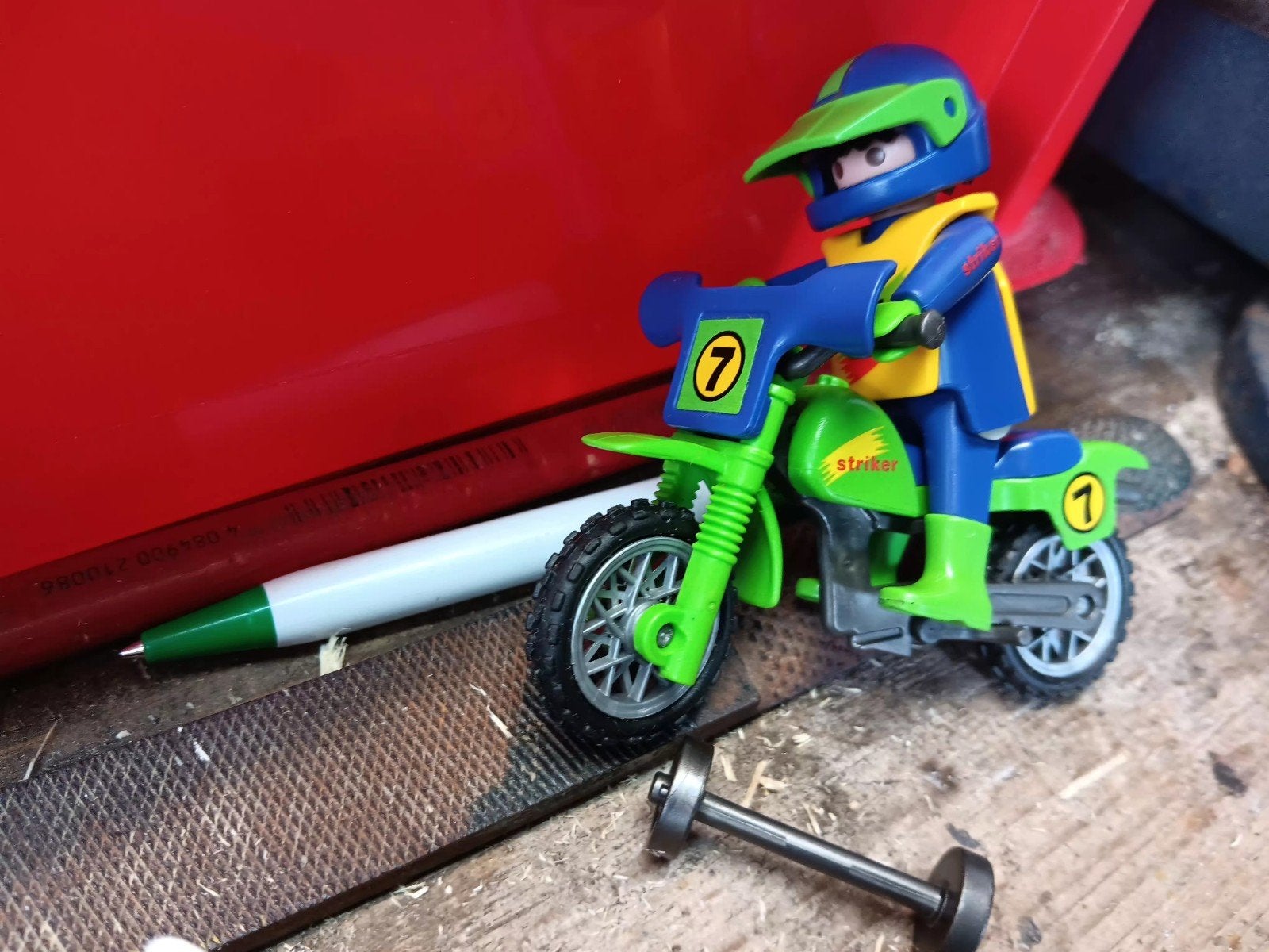vintage geobra playmobile crossmotor, Kinderen en Baby's, Gebruikt, Complete set, Voertuig, Ophalen of Verzenden