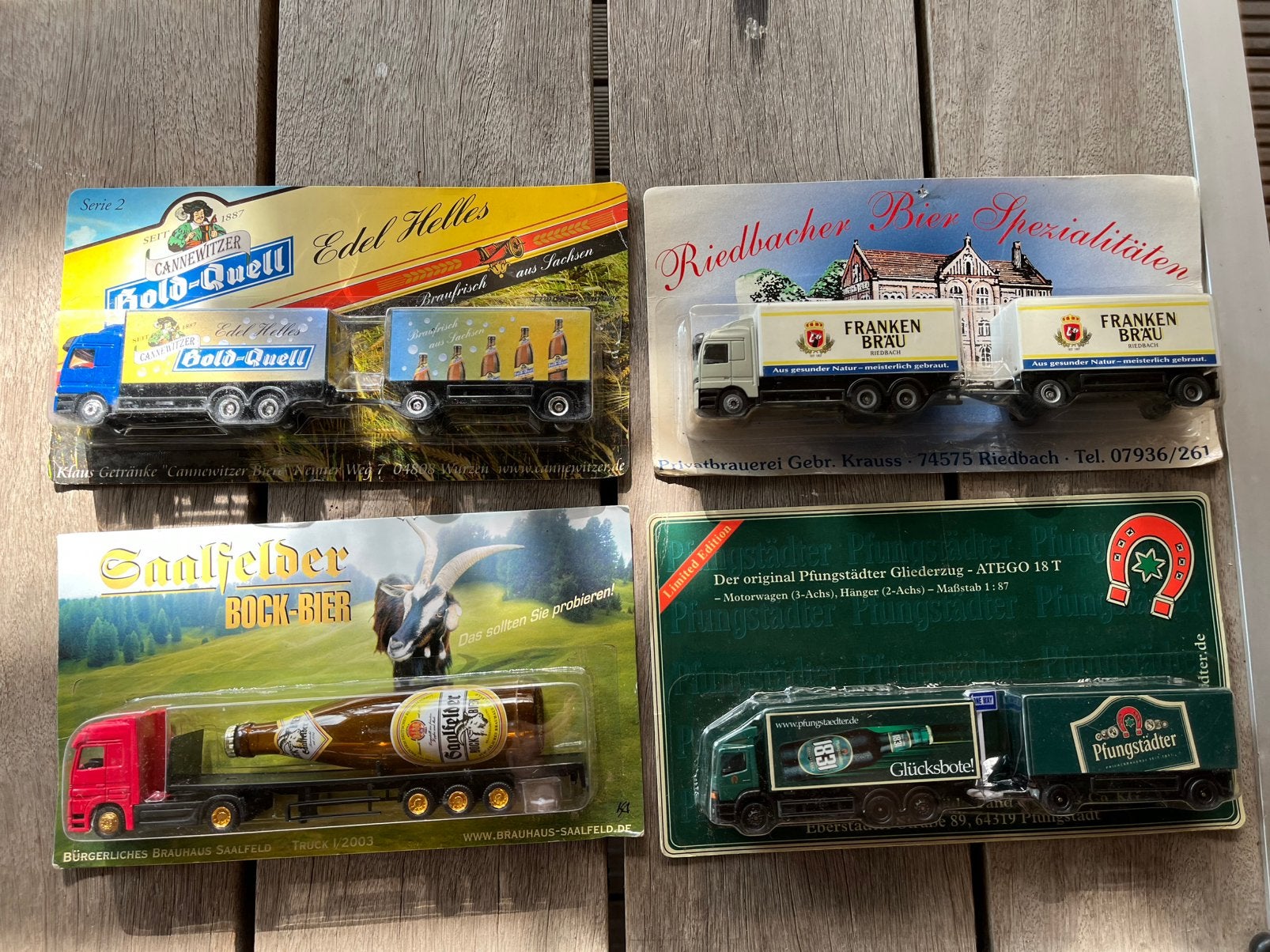4  Reclame trucks ( mercedus ), Ophalen of Verzenden, Nieuw, Bus of Vrachtwagen, Overige merken