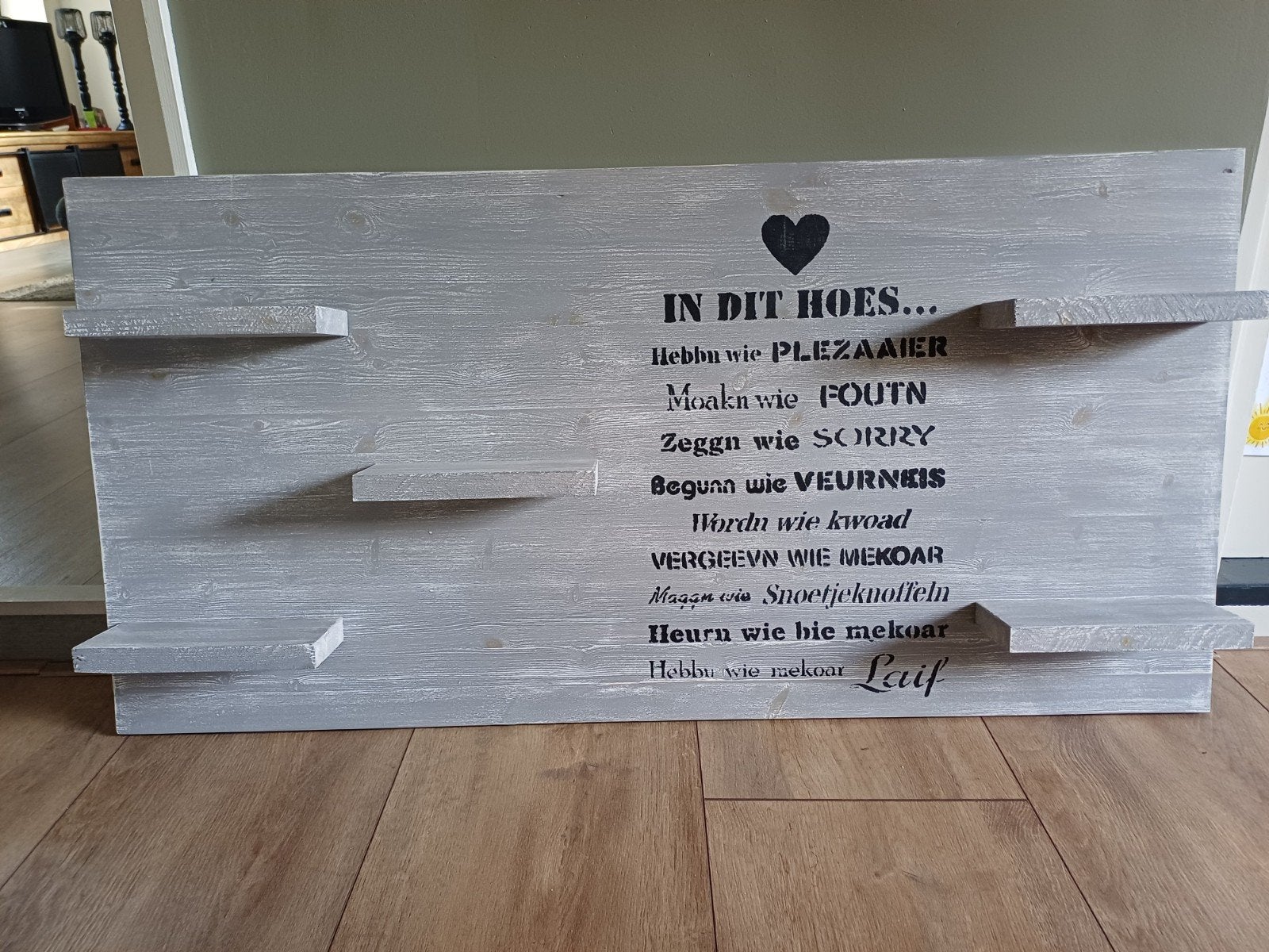 Houten wanddecoratie, Ophalen, 62 cm, Hout, Vintage