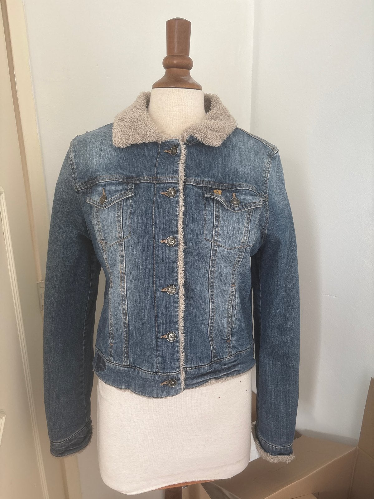 Geddes and Gillmore spijkerjack gevoerd - Maat XL (valt als, Kleding | Dames, Ophalen of Verzenden, Gedragen, Maat 42/44 (L), Blauw