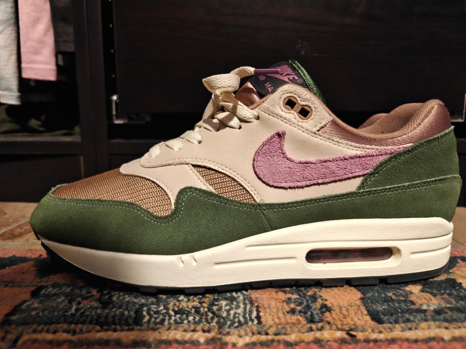Nike Air Max 1 Treeline - Maat 45.5 - Rep Box, Overige kleuren, Nike, Ophalen of Verzenden, Sneakers of Gympen