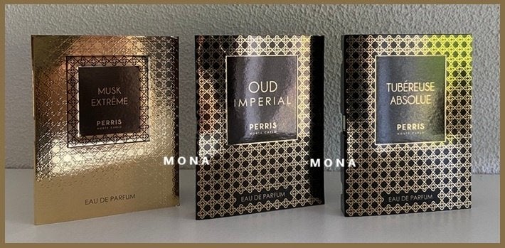 Perris Monte Carlo set 3 niche parfum samples proefjes, Sieraden, Tassen en Uiterlijk, Uiterlijk | Parfum, Verzenden, Nieuw