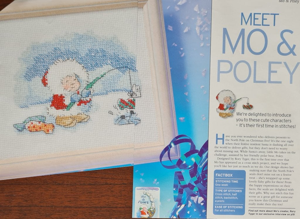 Eskimo aan het vissen Kerst borduurpatroon, Ophalen, Nieuw, Handborduren, Patroon