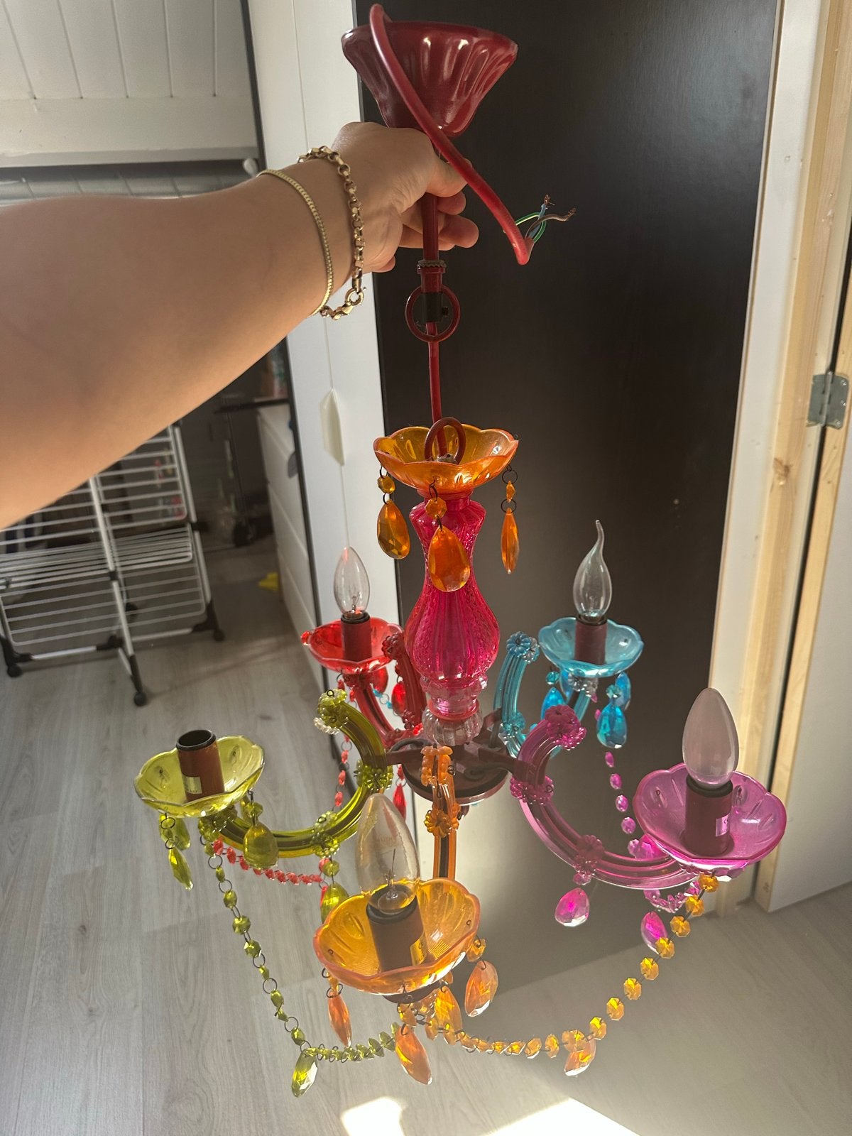 Kleurrijke Hanglamp - Speels Design voor Kinderkamer/Woonkam, Ophalen of Verzenden, Gebruikt, Kunststof, E14 (klein)