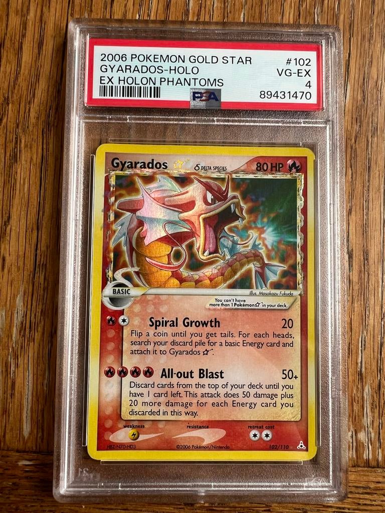 Gyarados Holo Gold Star PSA 4 - Pokémon Kaart, Ophalen of Verzenden, Gebruikt, Losse kaart, Foil