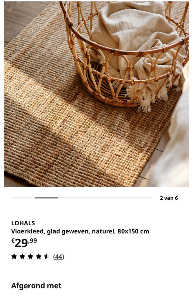Ikea sisal loper zgan 150x80cm, 100 tot 150 cm, Bruin, Zo goed als nieuw, Rechthoekig