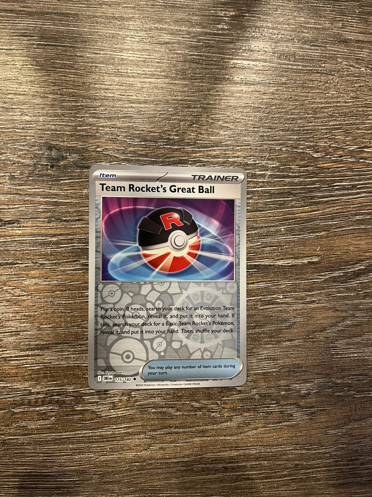 Team Rocket’s Great Ball DRI 175/182 reverse holo, Ophalen of Verzenden, Zo goed als nieuw
