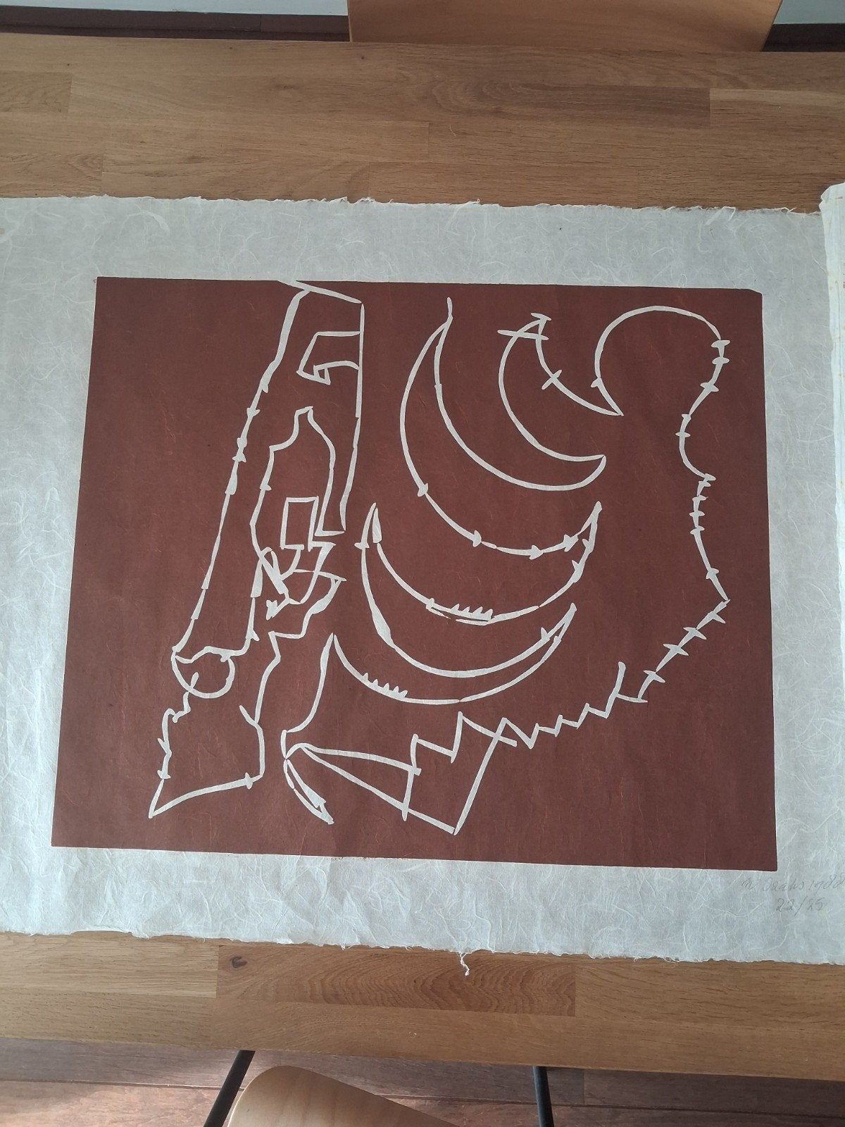 zonder titel, 1950 - 1999, Overige technieken, 65 cm, Ophalen of Verzenden