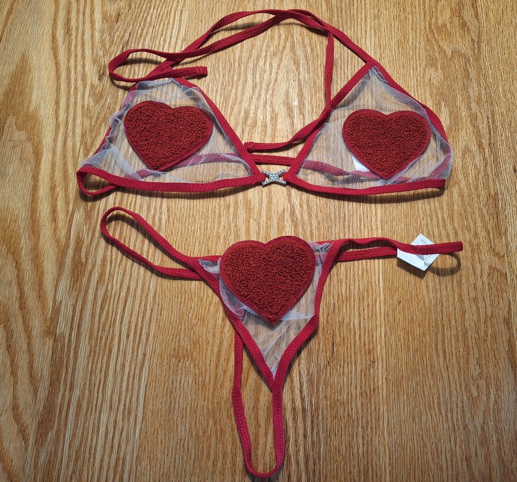lingerie setje maat L, Verzenden, Rood, Setje