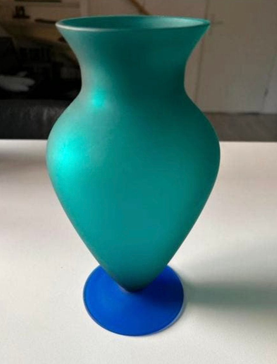 Vaas matglas blauw/groen, Ophalen