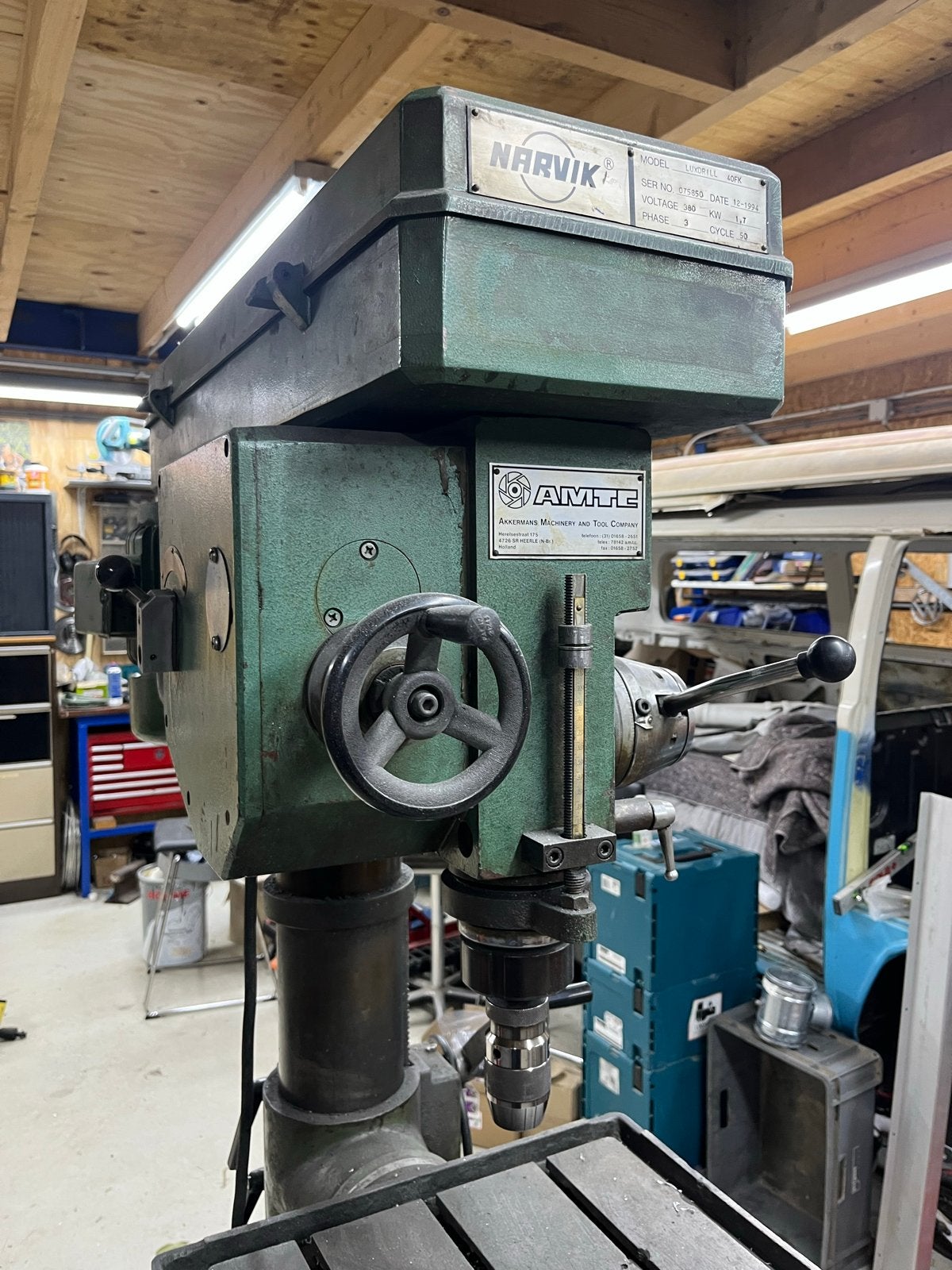 Narvik Luxdrill 4GFK Kolomboormachine met automatische voedi, Ophalen, Gebruikt, 600 watt of meer, Kolomboormachine