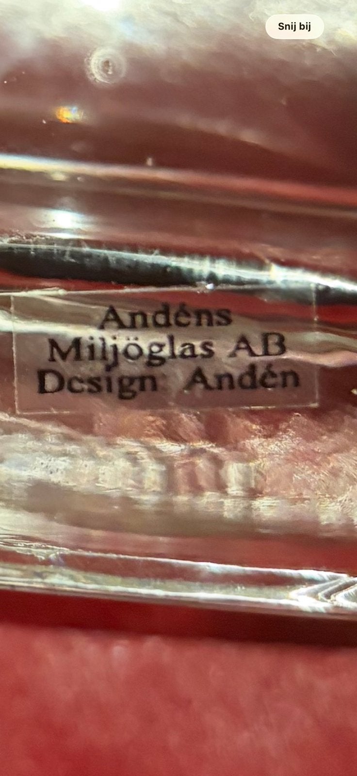 AANBIEDING: Vintage Andéns Miljöglas karaf handgeschilderd, Ophalen