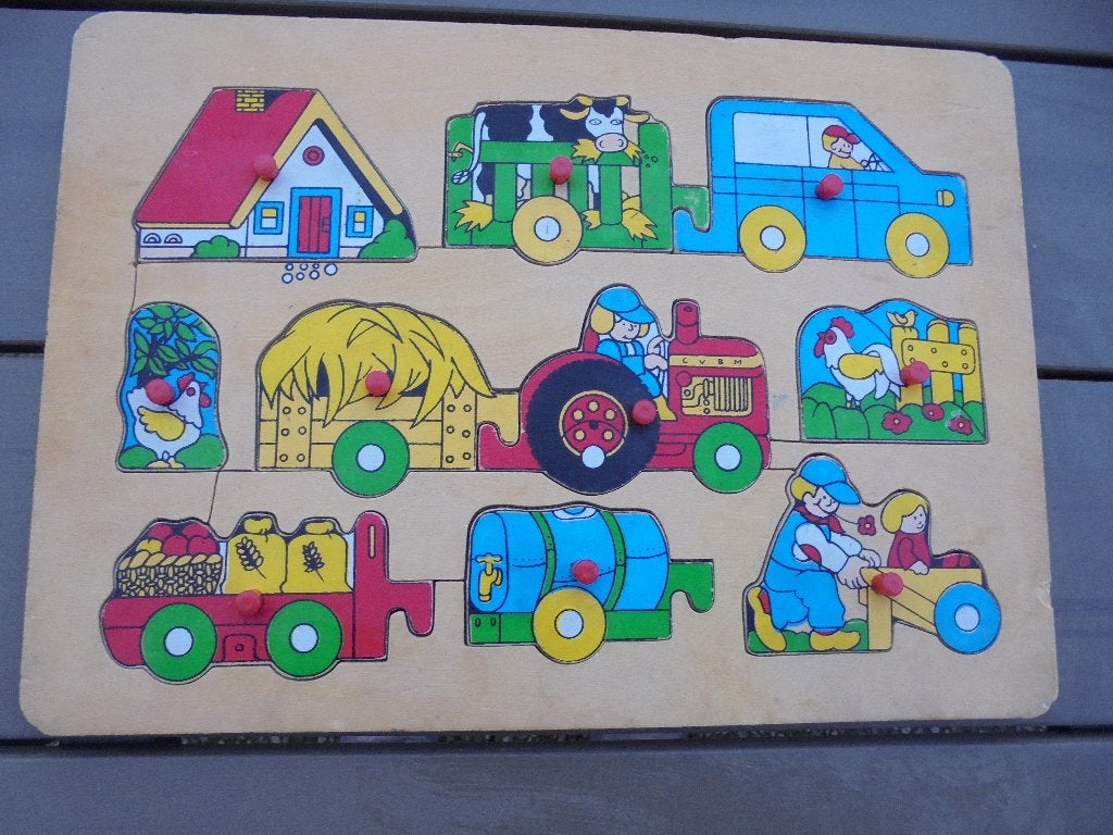 Houten legpuzzels 3 stuks, 2 tot 4 jaar, Gebruikt, Ophalen of Verzenden, Van hout