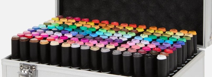 Decotime alcohol markers 150 stuks zonder koffer, Ophalen of Verzenden, Zo goed als nieuw