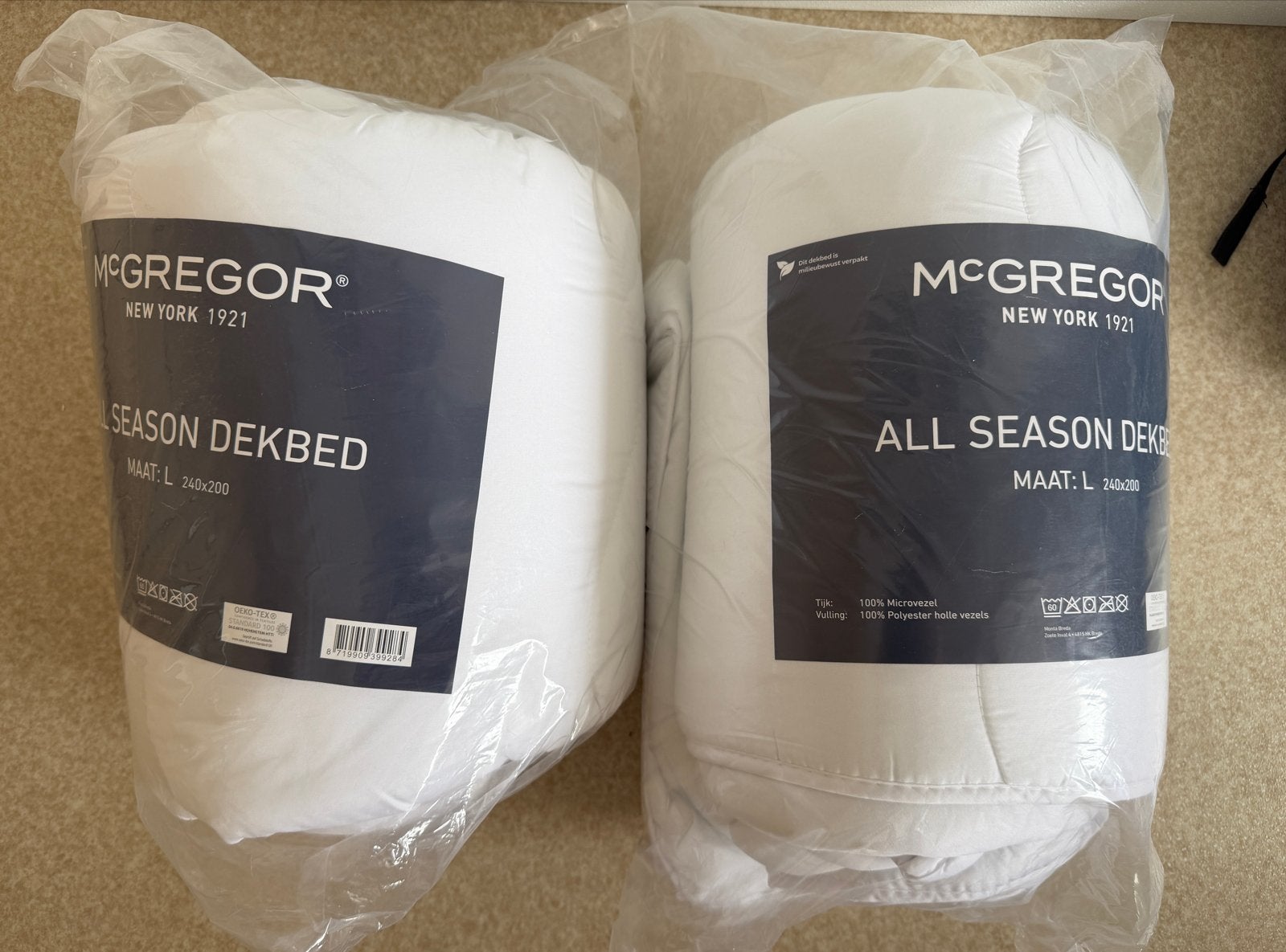 McGregor All Season Dekbed - 240x200 cm, Lits-jumeaux, Wit, Nieuw, Ophalen of Verzenden
