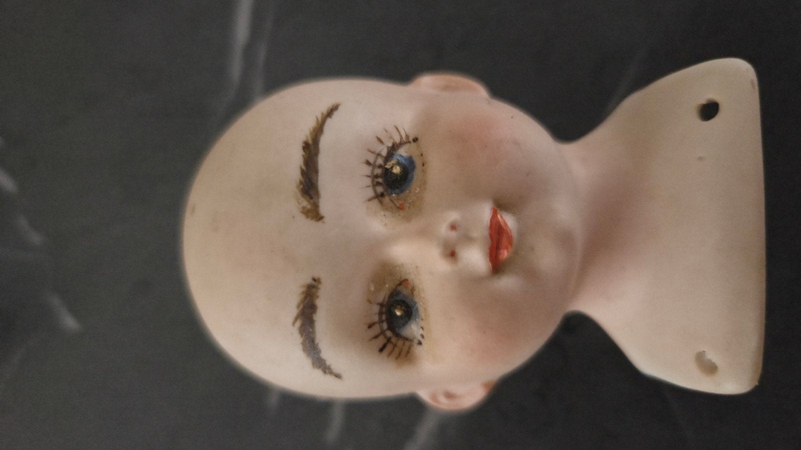 Vintage porseleinen poppenhoofdje - Antiek decoratie, Ophalen of Verzenden, Zo goed als nieuw, Pop