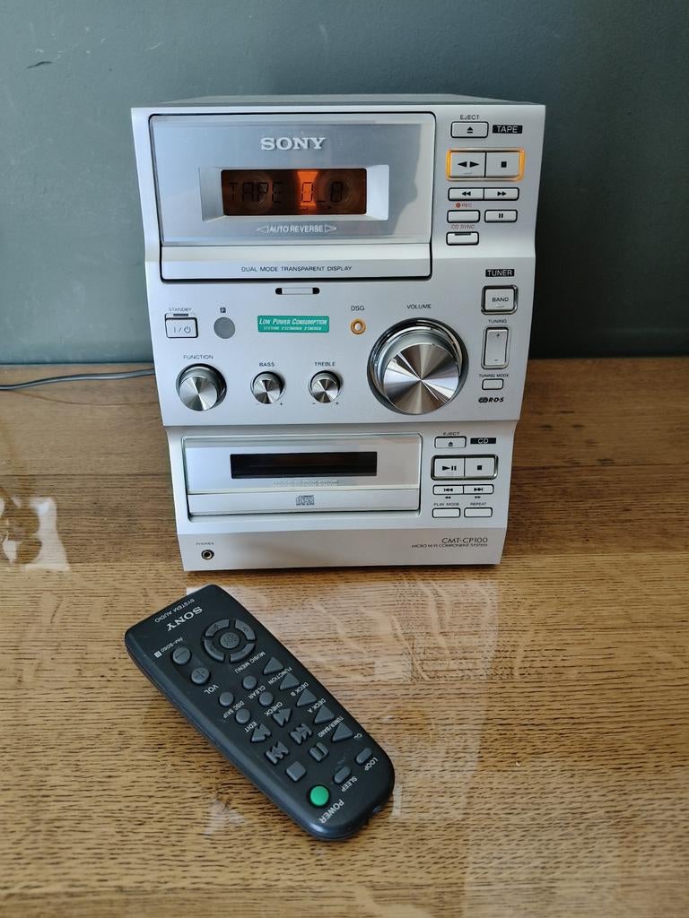 Sony CMT-CP100 Micro Hifi System-nieuwe riemen, Audio, Tv en Foto, Stereo-sets, Ophalen, Zo goed als nieuw, Cassettedeck, Sony