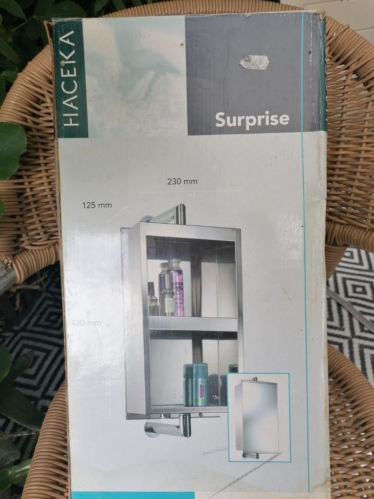 HACEKA Surprise toilet/medicijn kastje met spiegel draaibaar, Ophalen of Verzenden, Nieuw, Overige kleuren, Handdoekenrek