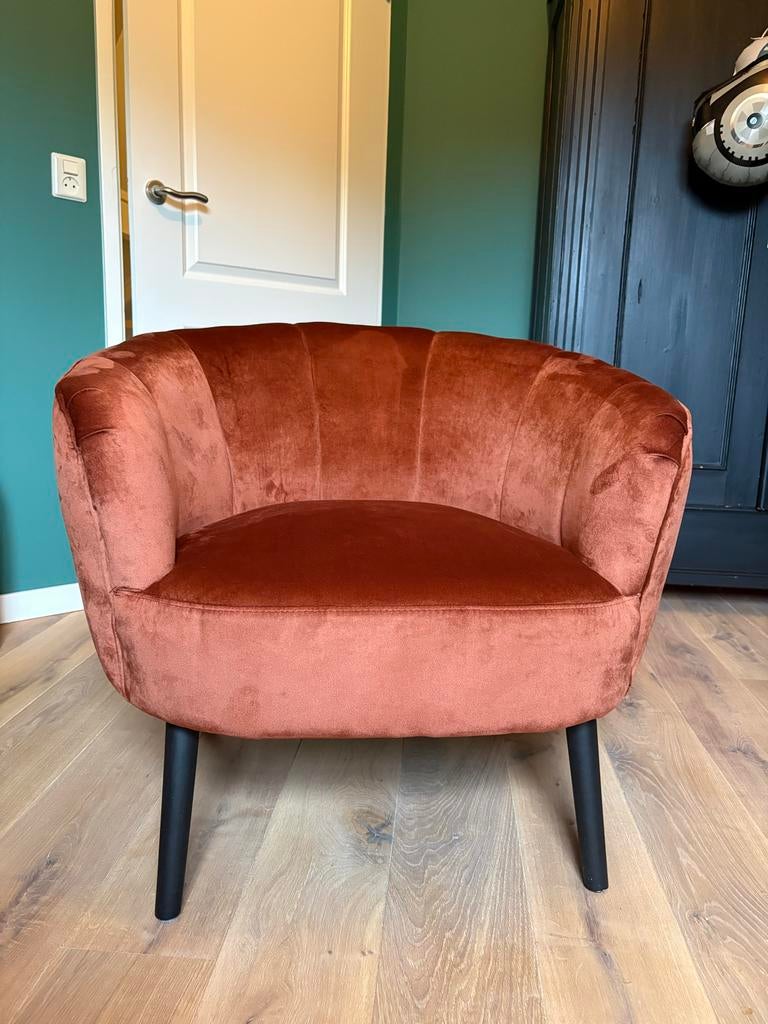 Zo goed als nieuwe velours fauteuil - Comfortabel & Stijlvol, Huis en Inrichting, Fauteuils, Ophalen, Zo goed als nieuw, Stof