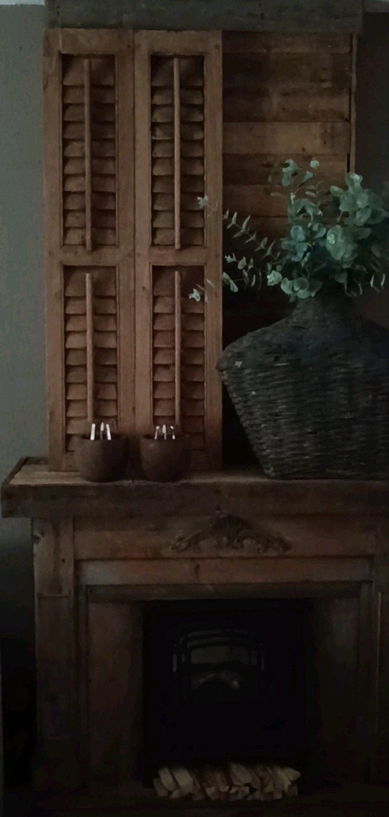 Set houten sobere/brocant Louvre luiken/kamerscherm/shutters, Ophalen, Minder dan 80 cm, Overige typen, Minder dan 200 cm