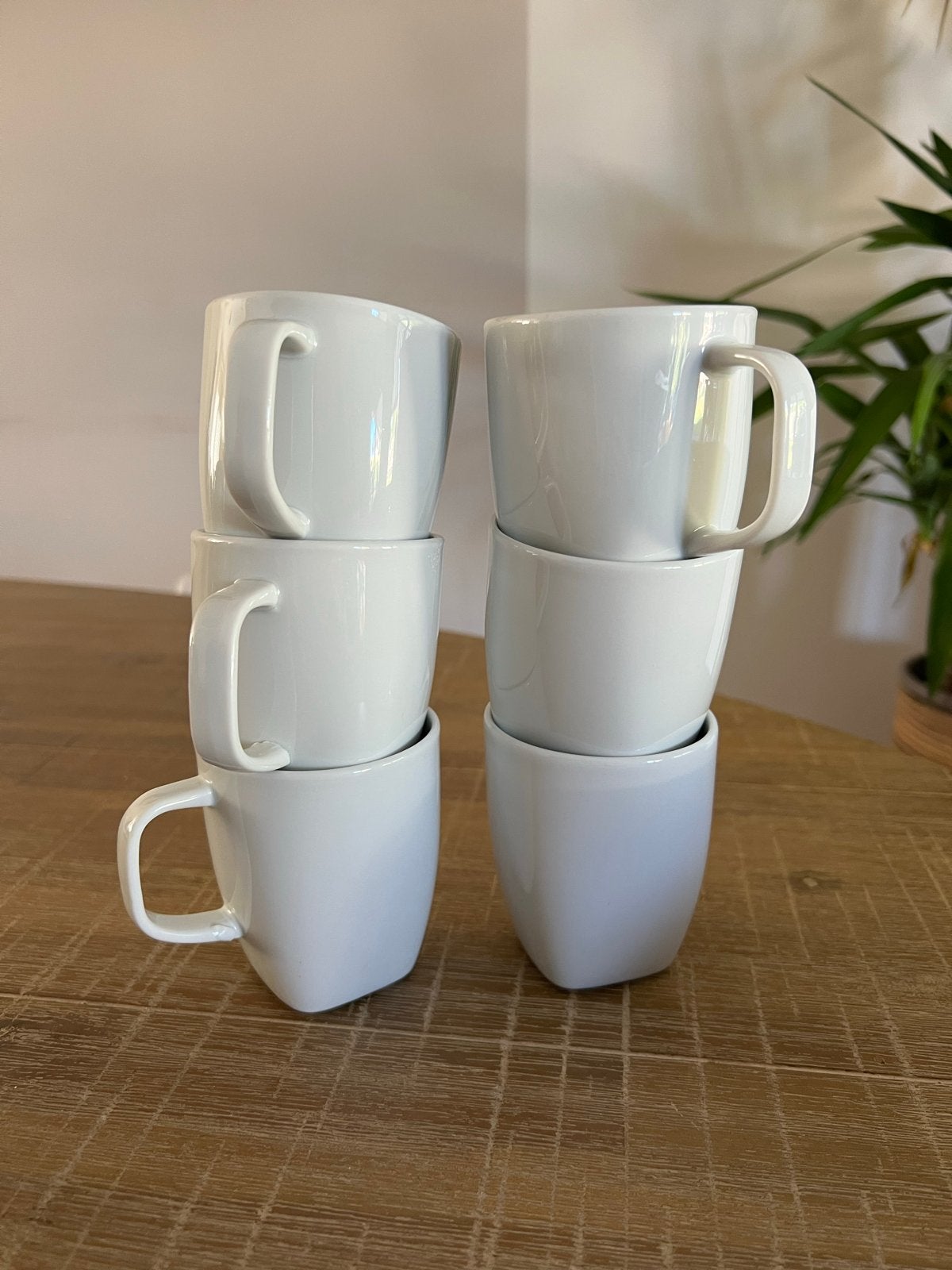 Set van 6 witte mokken, Ophalen, Overige merken, Keramiek, Mok