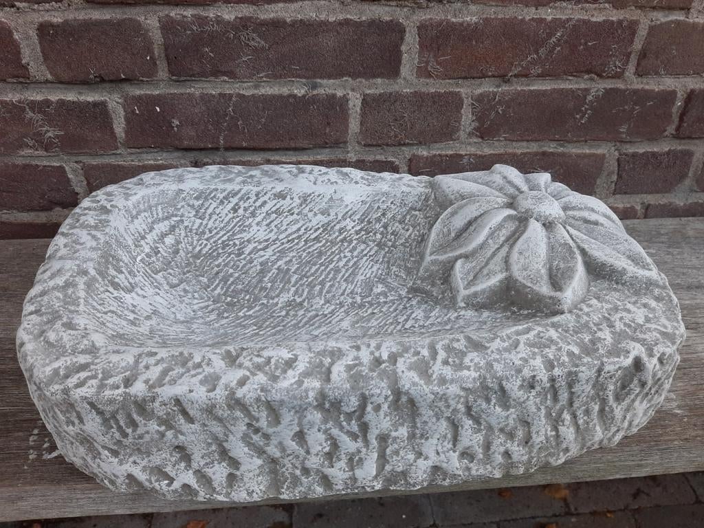Betonnen schaal bloem vogelschaal vogelbak voerschaal beton, Tuin en Terras, Ophalen