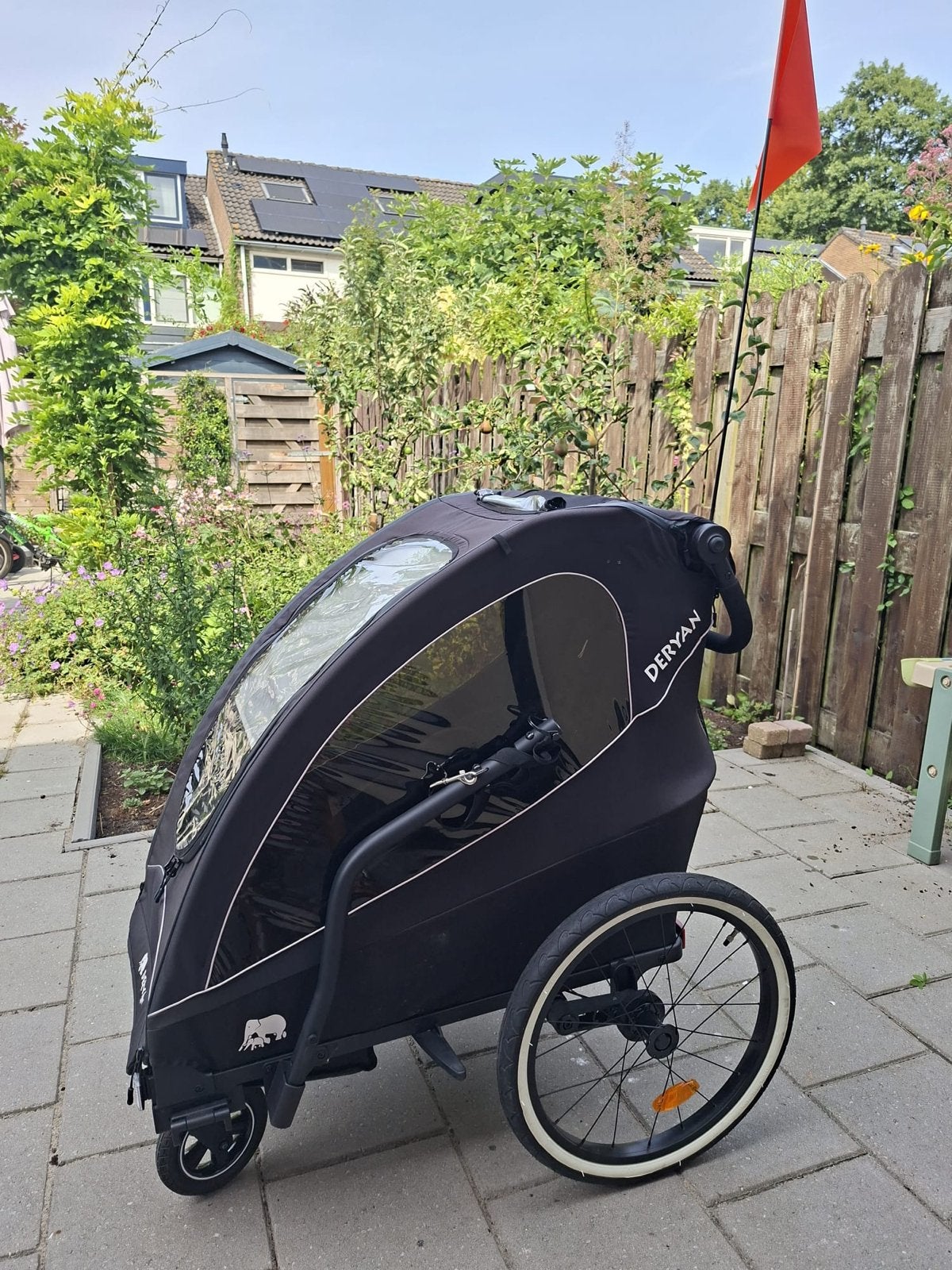Deryan Bike Trailer Single - 1 persoon fietskar, Ophalen, Opvouwbaar, 20 tot 40 kg, Zo goed als nieuw