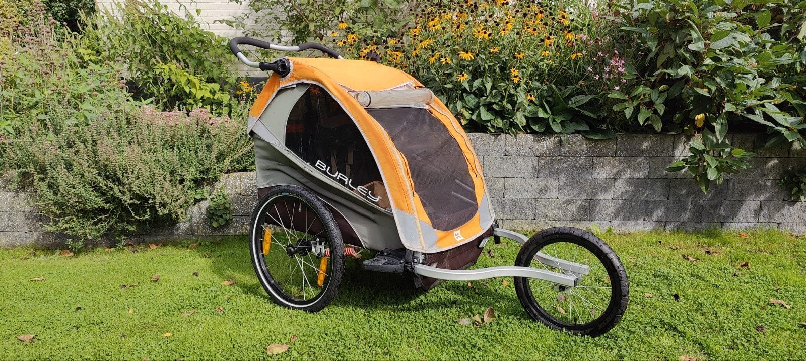 Burley D'Lite 2 zits fietskar - zeer compleet met Joggingkit, Ophalen, Gebruikt, Vering, Burley