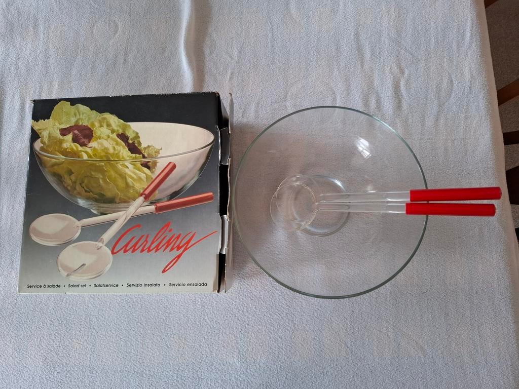 Saladeschaal met originele doos 26 cm, Ophalen of Verzenden, Overige stijlen, Glas, Schaal of Schalen