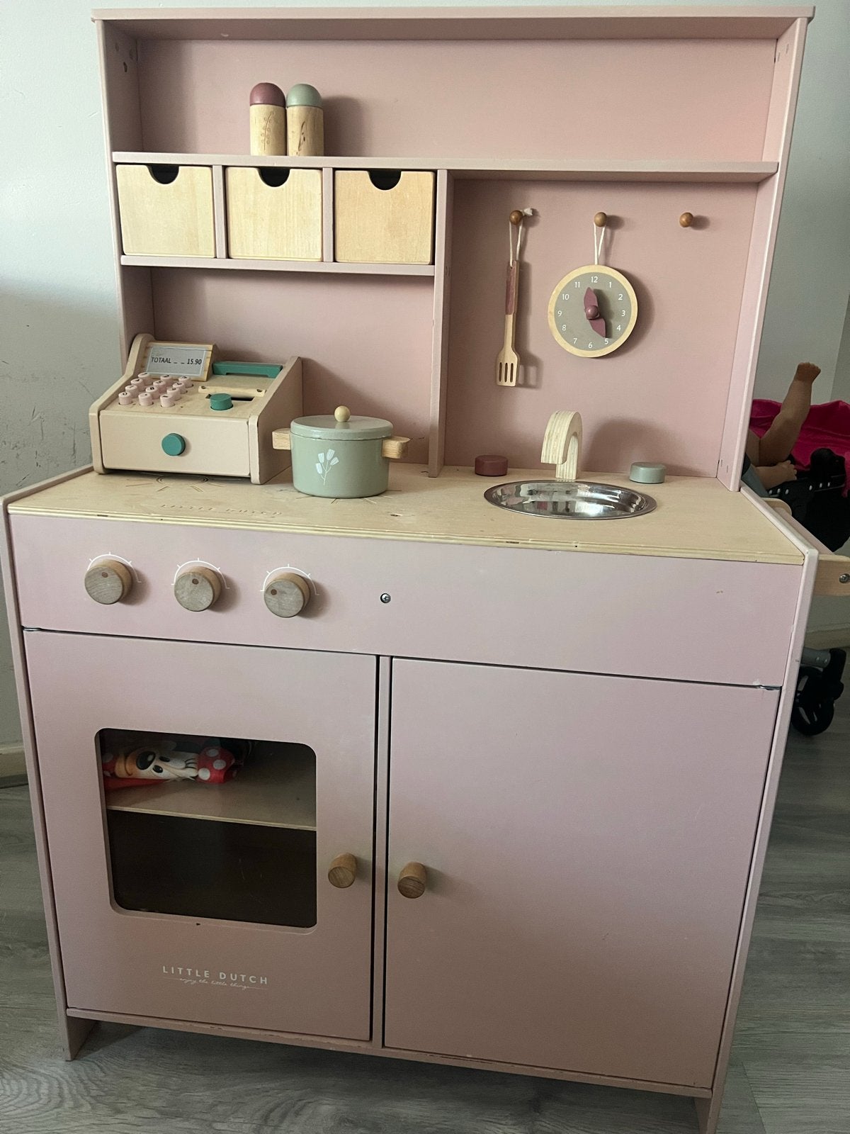 Little Dutch Houten Speelkeuken Roze met Accessoires, Ophalen of Verzenden, Zo goed als nieuw, Hout, Speelkeuken