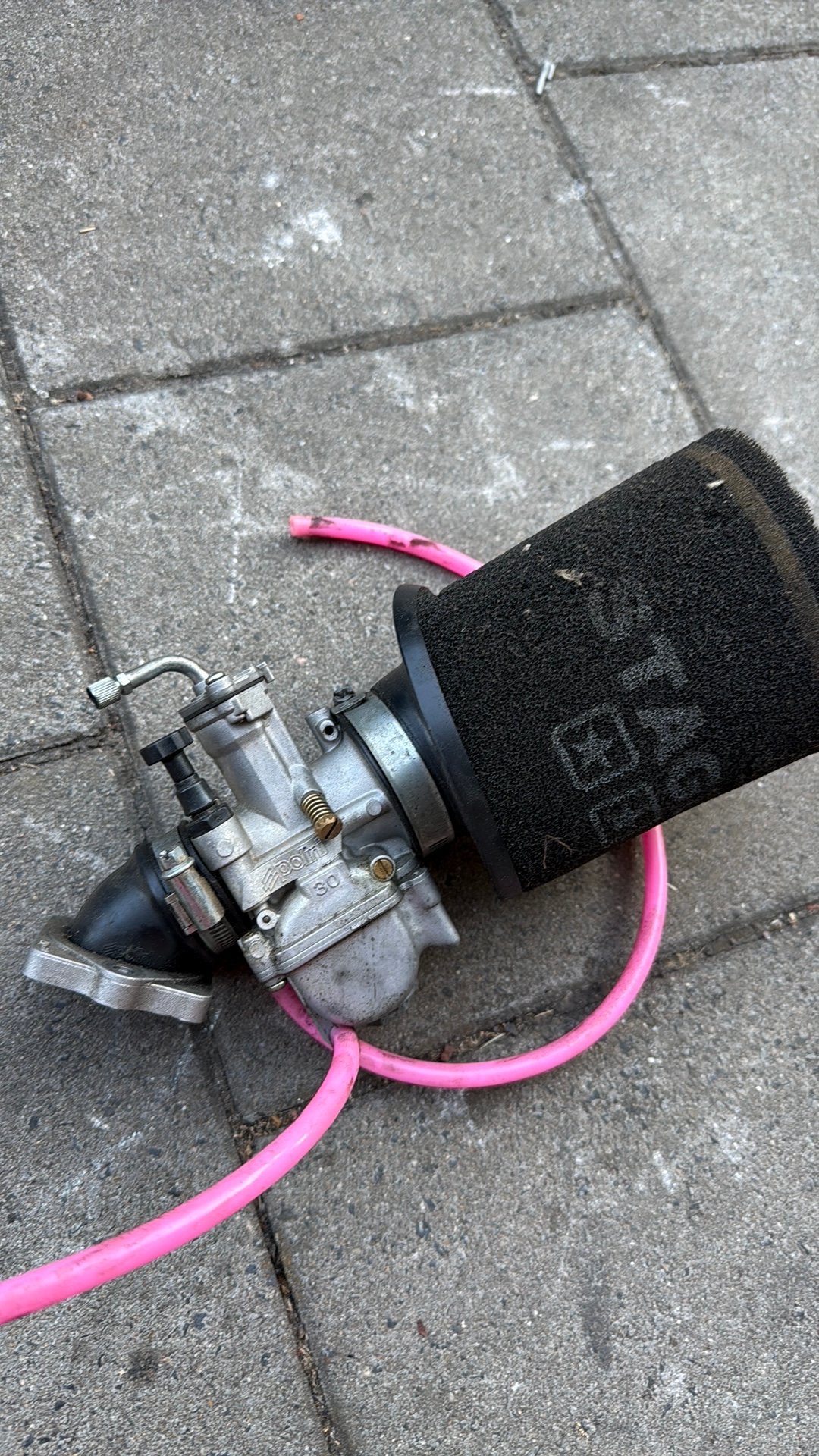 Polini 30mm pwk carb met polini draaibaar en powerfilter, Ophalen of Verzenden, Zo goed als nieuw, Carburateur