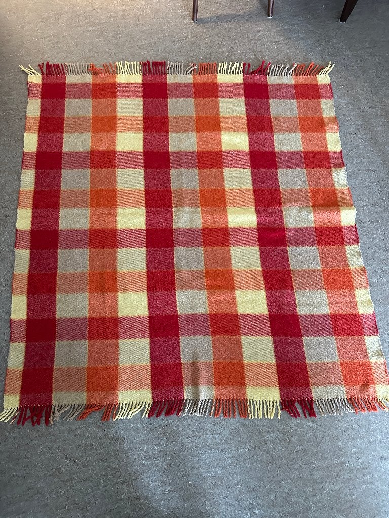 Vintage Ikea Plaid met oranje en gele blokken, Ophalen of Verzenden, Huis en Inrichting
