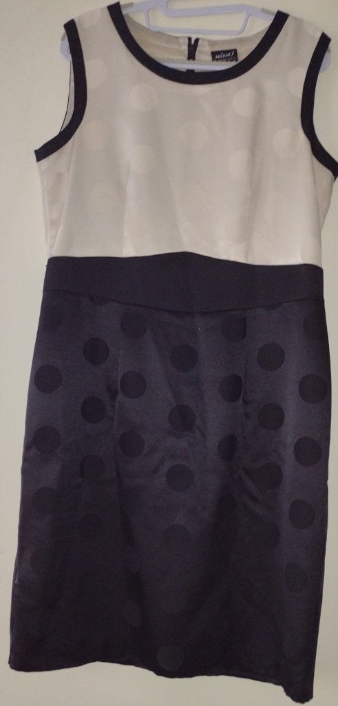 Select by Hermann Lange chique jurk  zwart crème mt 44 stip, Kleding | Dames, Meerkleurig, Maat 42/44 (L), Ophalen of Verzenden