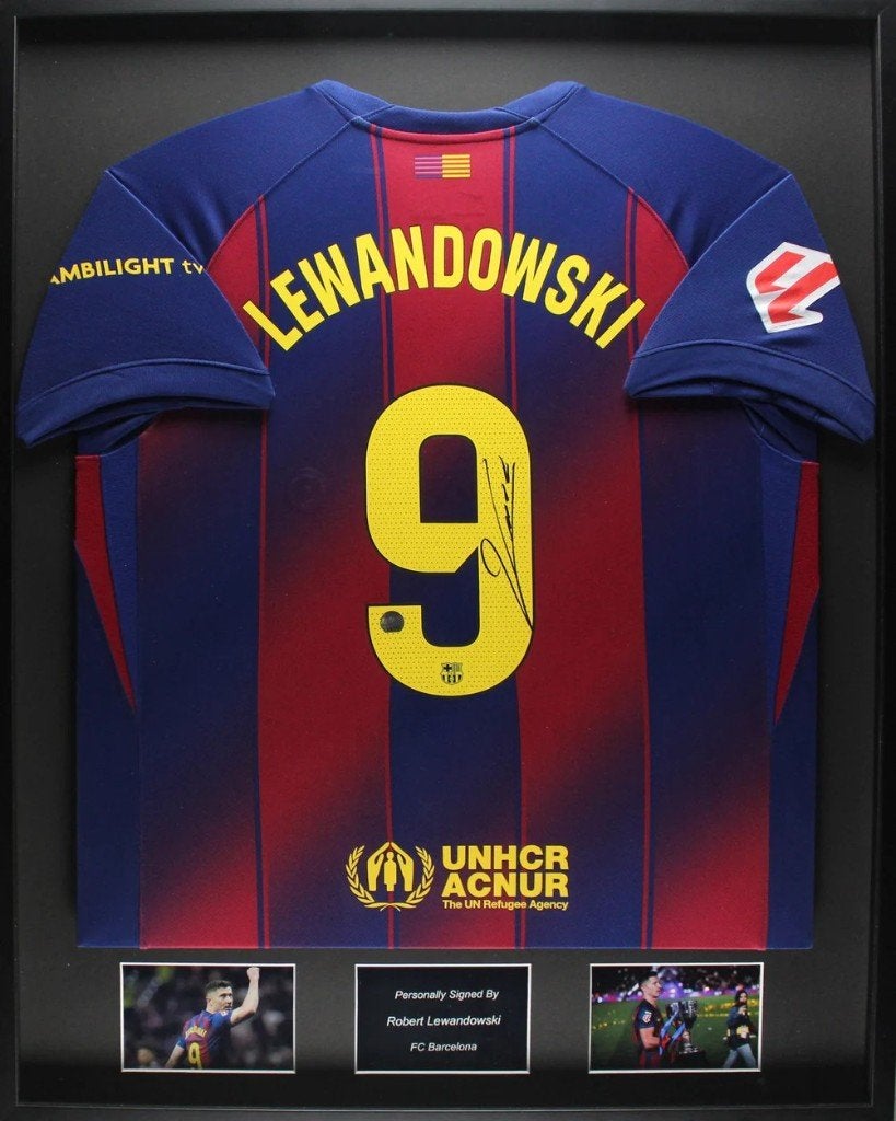 Robert Lewandowski FC Barcelona 25/26 ingelijst Thuis Shirt, Buitenlandse clubs, Soccersignings.nl, Shirt, Nieuw