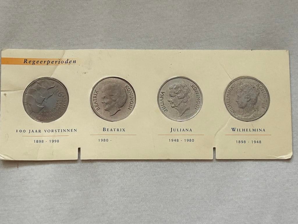 Munten 100 jaar vorstinnen van Rabobank 1998 (& gratis 5c), Postzegels en Munten, Munten | Nederland, Ophalen of Verzenden, Koningin Beatrix