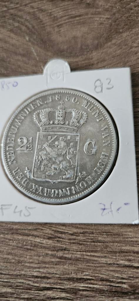 Zilveren rijksdaalder 1850 Willem lll, Postzegels en Munten, Munten | Nederland, Koning Willem III, Zilver, Ophalen of Verzenden