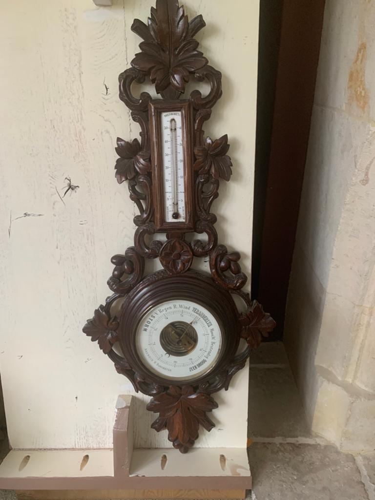 Antieke Victoriaanse Black Forest Barometer 1800s, Ophalen of Verzenden, Gebruikt, Barometer