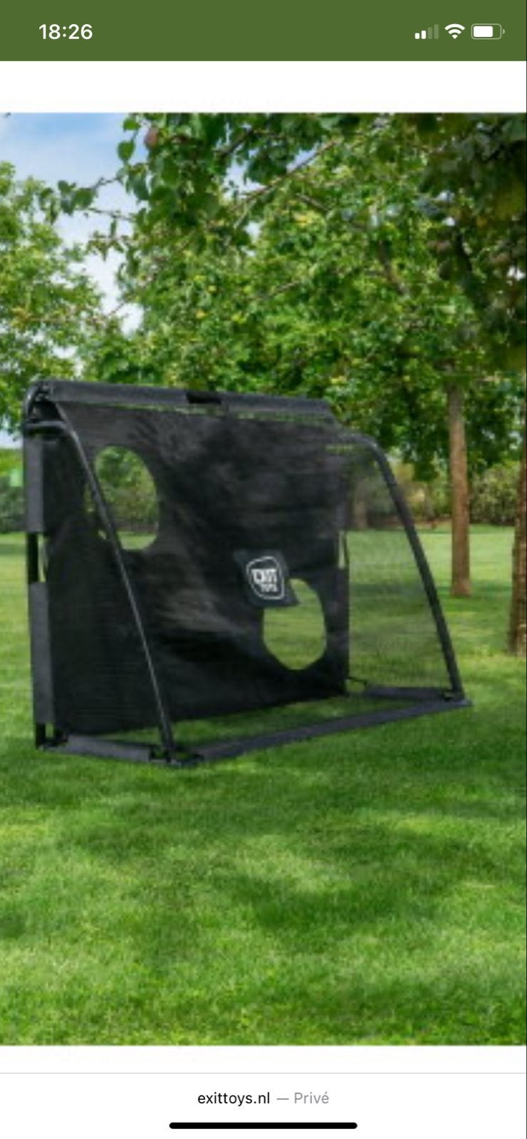 EXIT Toys Kickback Voetbaldoel 280x120 cm, Ophalen, Gebruikt