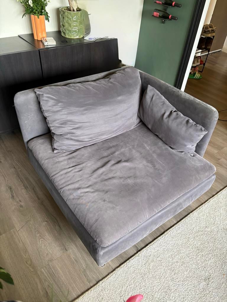Grijze chaise longue / loungebank (1 pers.), Huis en Inrichting, Banken | Sofa's en Chaises Longues, Ophalen, Gebruikt, Eenpersoons