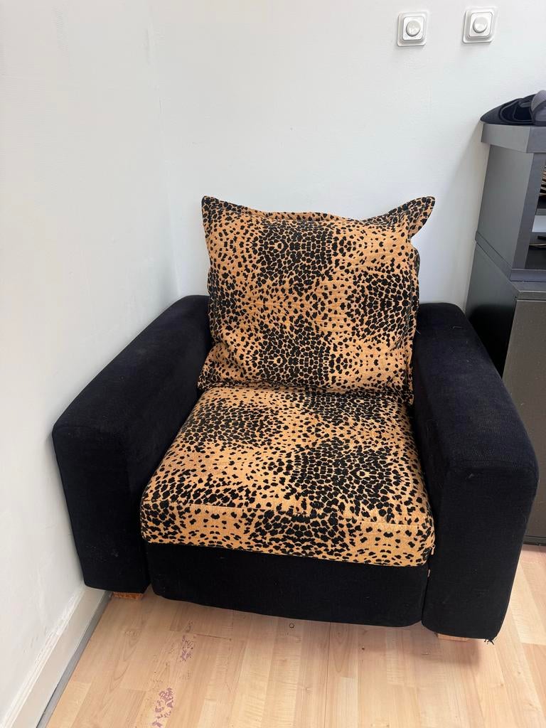 Gelderland fauteuil - Jan des Bouvrie - Panterprint, Ophalen, Gebruikt, Stof, 75 tot 100 cm