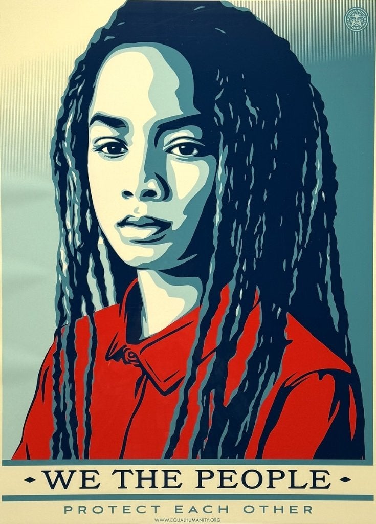194. Grafiek, Shepard Fairey – "We The People", 2017, Antiek en Kunst, Kunst | Litho's en Zeefdrukken, Ophalen