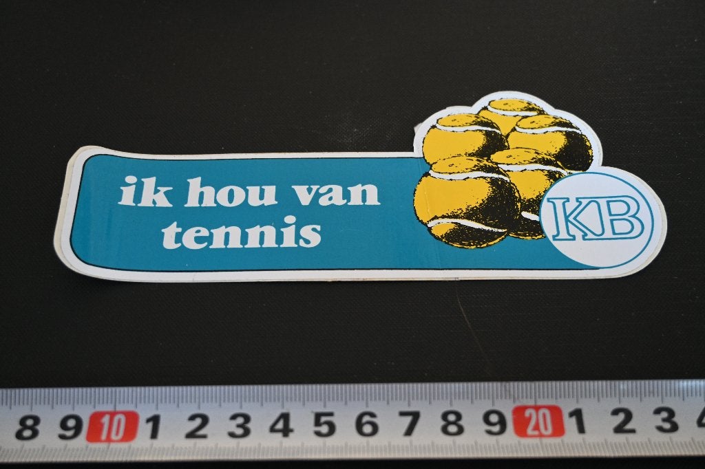 sticker Ik hou van TENNIS KB   Krediet Bank *, Ophalen of Verzenden, Zo goed als nieuw