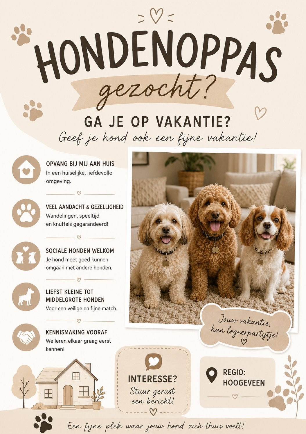 Hondenoppas in Hoogeveen - Opvang tijdens vakantie, Ophalen