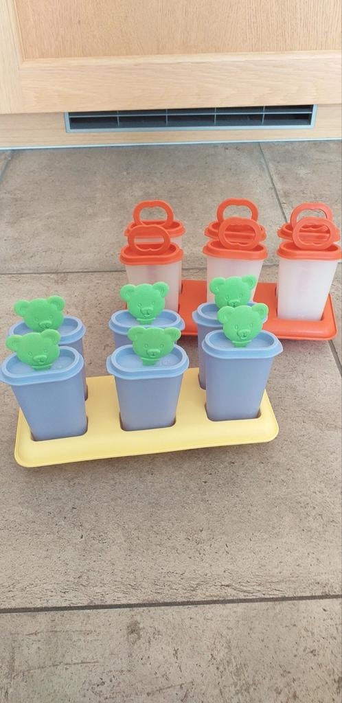 Tupperware ijsjes houder/ijslollieset/ijsjesmaker/ijsjesvorm, Huis en Inrichting, Keuken | Tupperware, Verzenden, Gebruikt, Geel